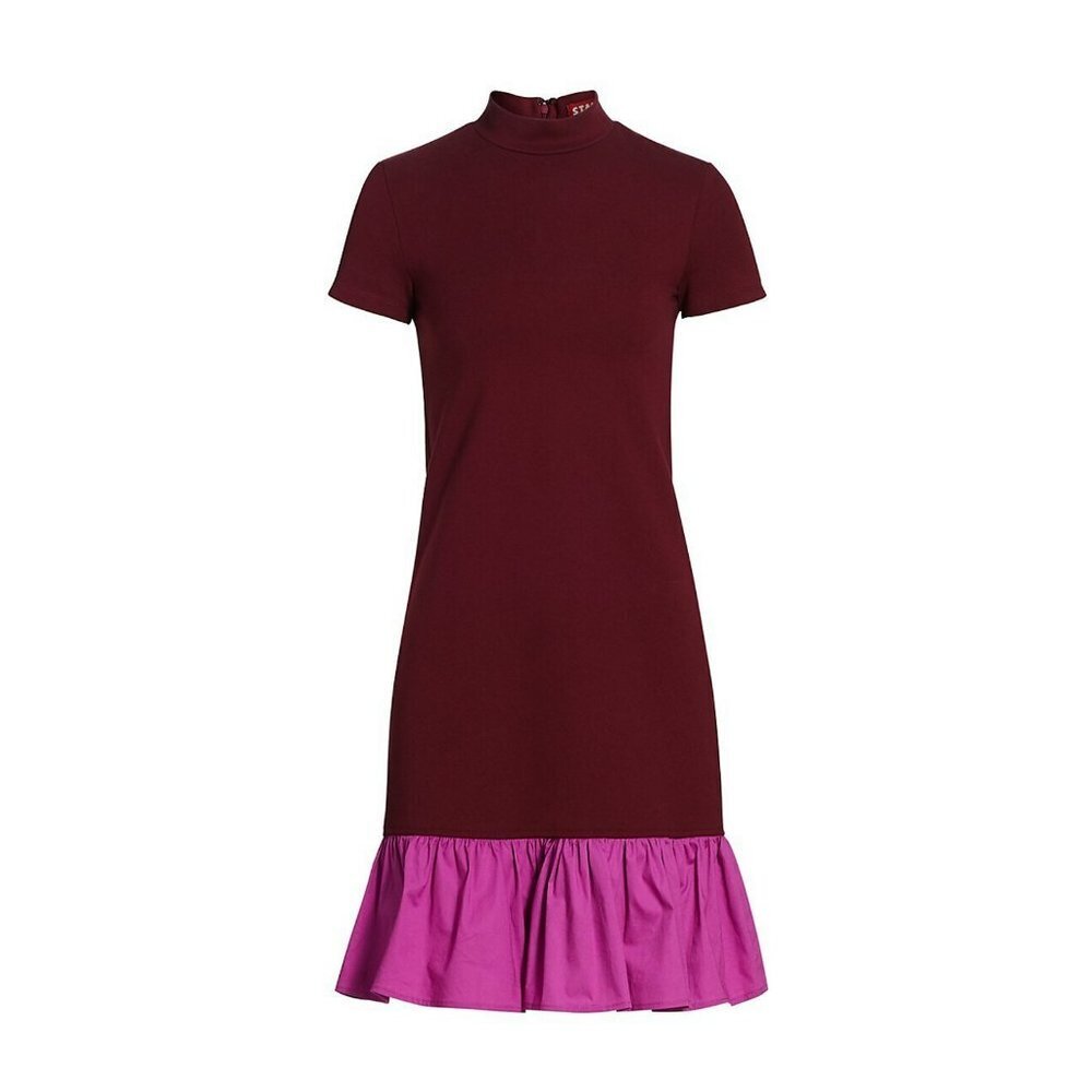 NWT New $235 Staud Diam Colorblock High-Neck Ruffle Dress Size XS - Picture 15 of 15
